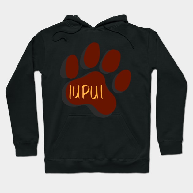 IUPUI Jaguars Paw Print Hoodie by turbo-swift